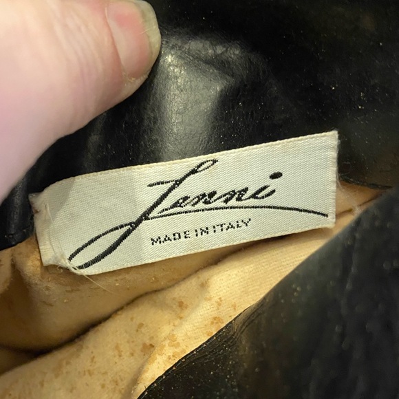 Vintage Lenni Made In Italy Blackk Leather Studded Horse Design Cowboy Boots - Picture 5 of 9